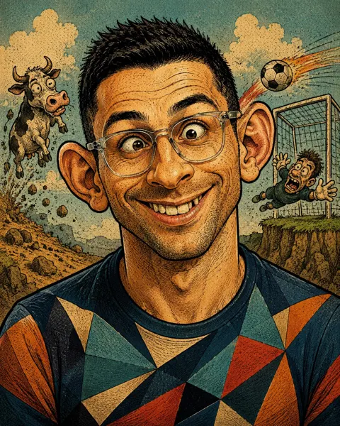 Vintage satirical magazine caricature portrait