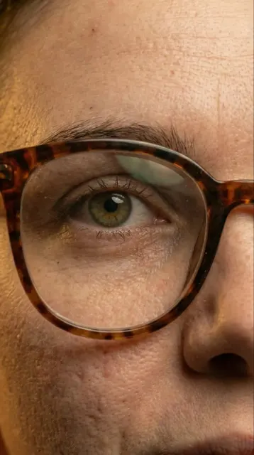 Hyper realistic vintage glasses girl