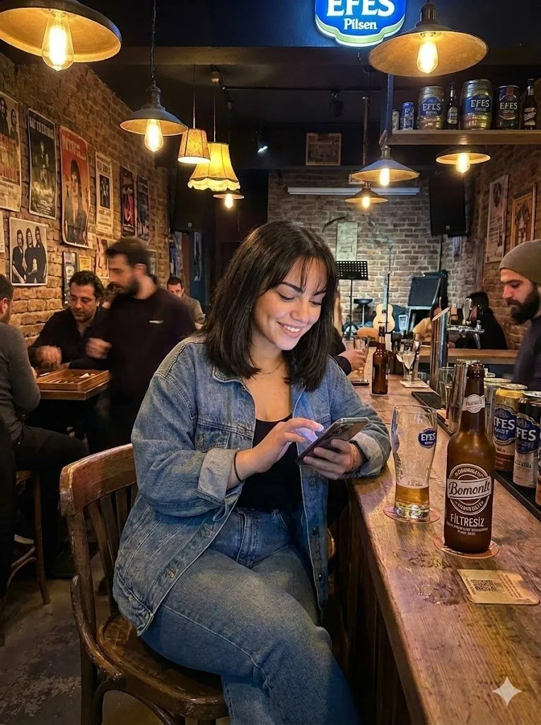 Warm pub denim girl — Sonra