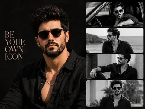 Luxury mens editorial collage poster