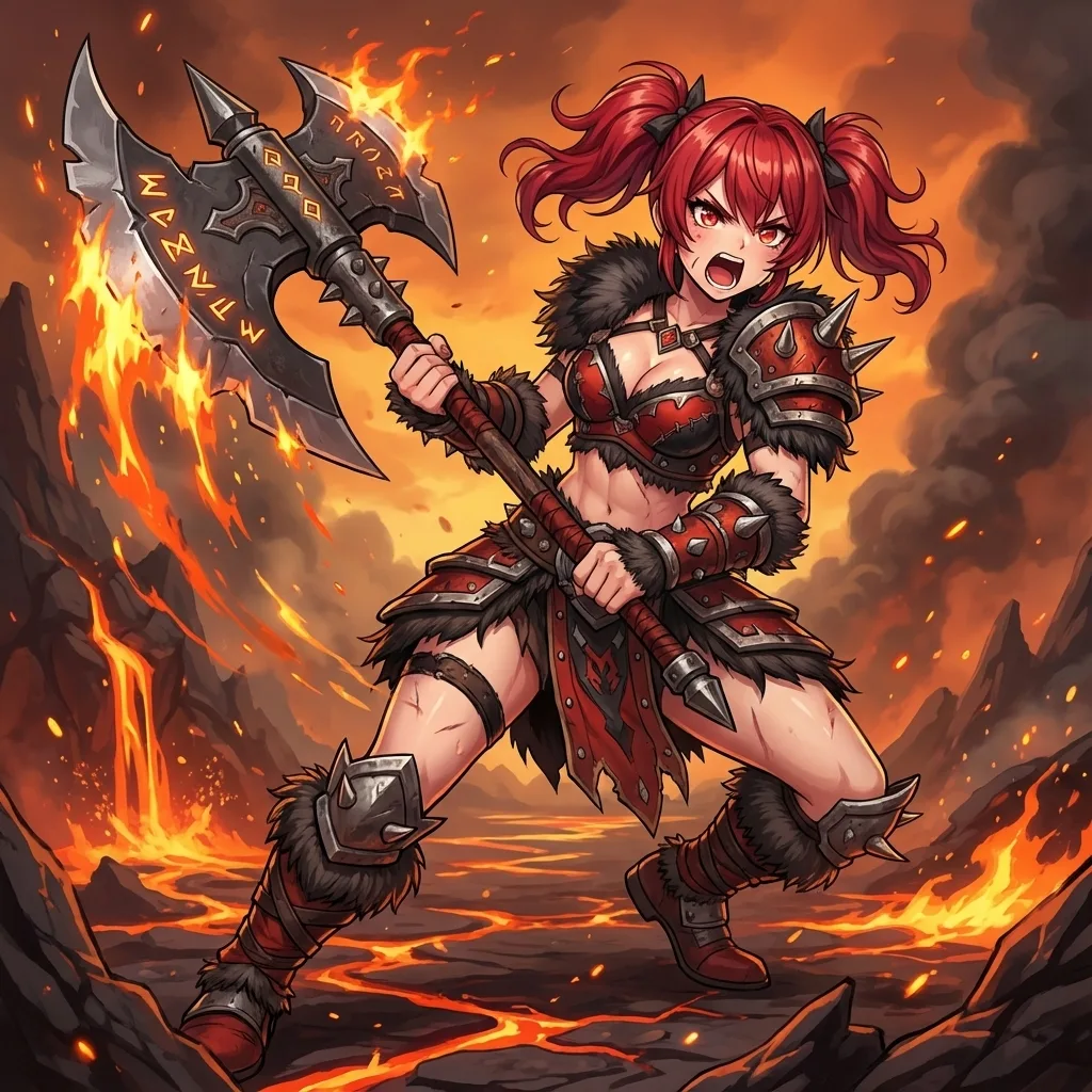 Red lightning battlefield axe — Sonra