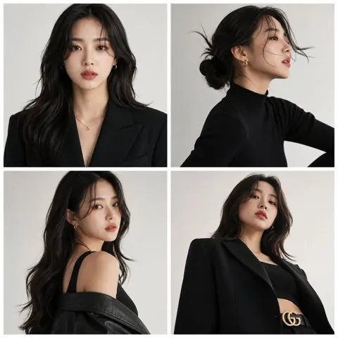 Premium korean fashion editorial grid poster