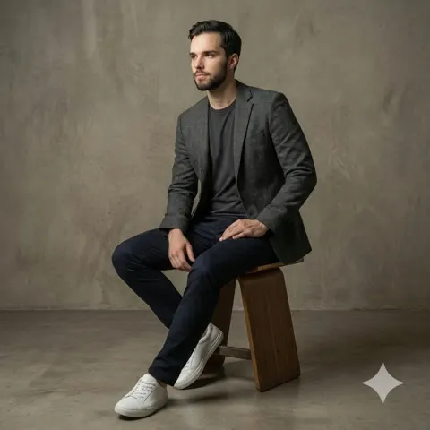 Studio photorealistic casual man