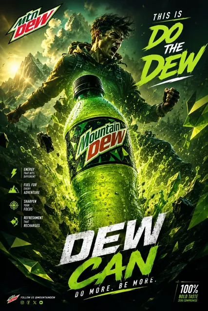 Mountain dew luxury fibonacci poster design