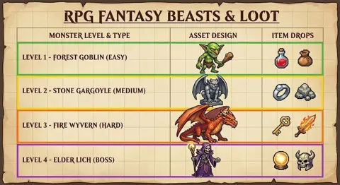 Fantasy monster loot sheet