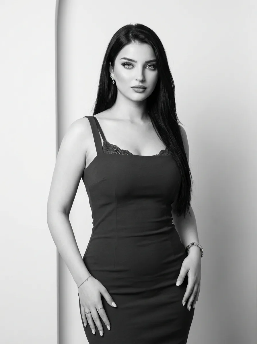 Timeless monochrome confidence glamour — Sonra