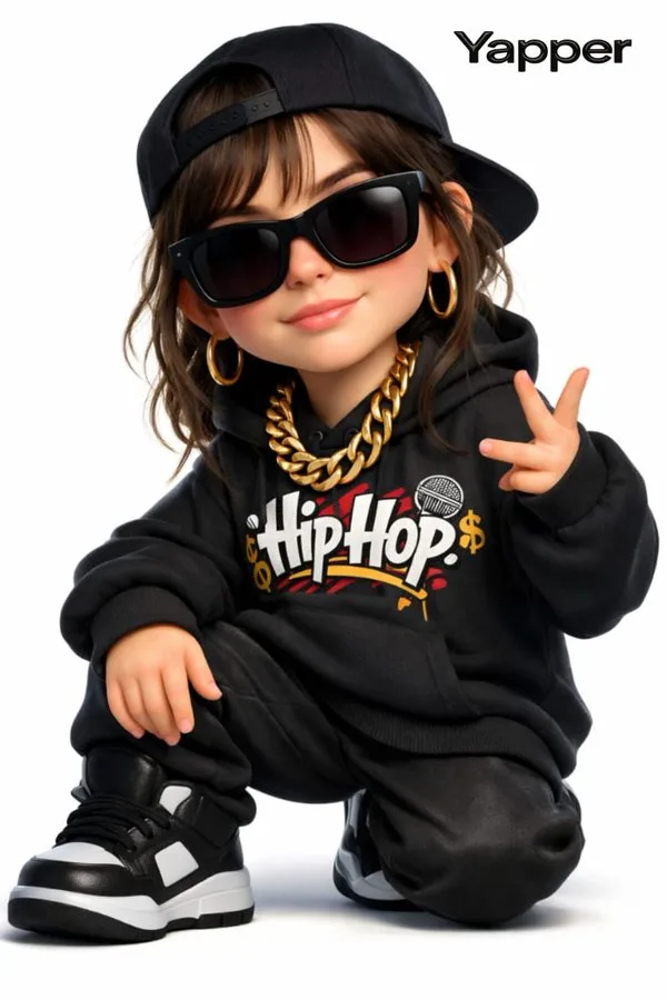 Pixar style 3d hip hop girl design — After