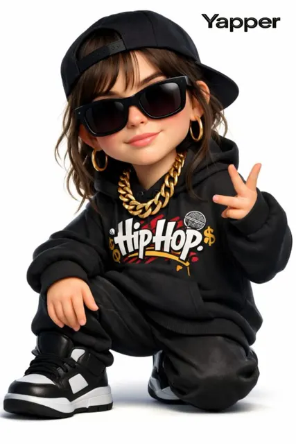 Pixar style 3d hip hop girl design