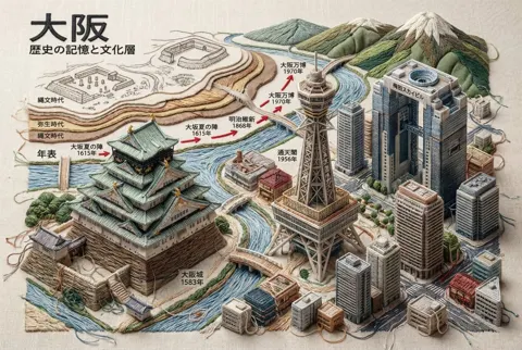Hyper realistic 3d embroidery city