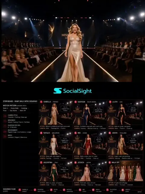 Professional fashion pageant storyboard