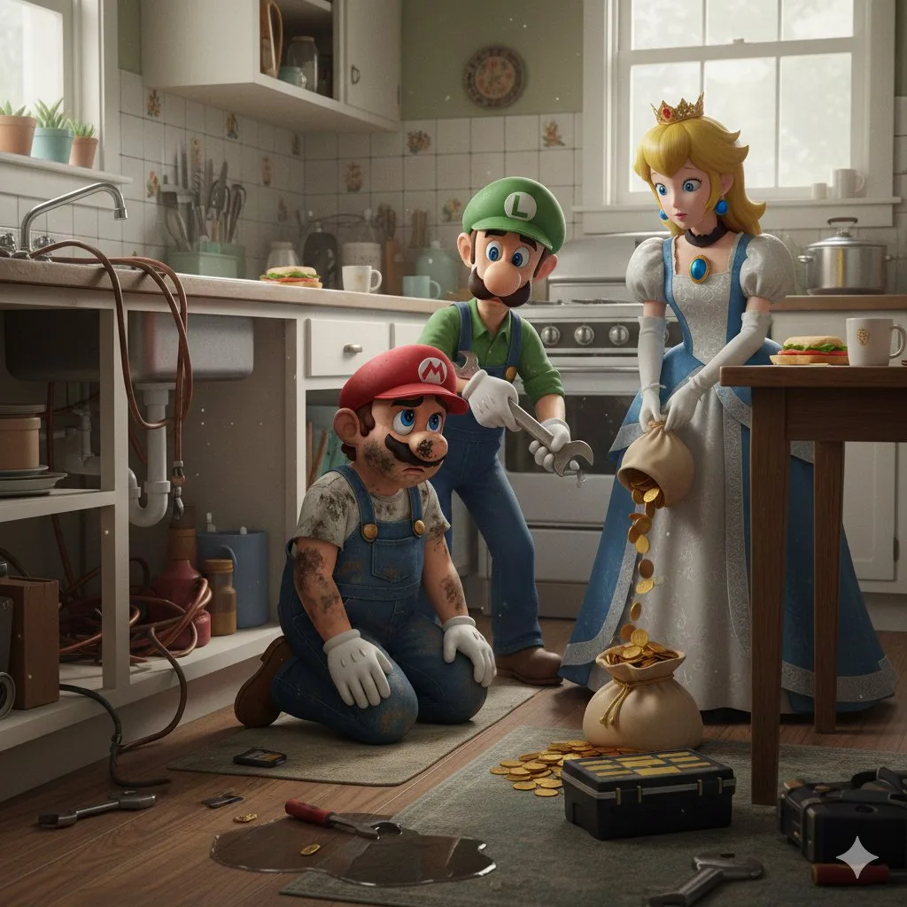 马里奥路易吉给碧奇公主修理厨房 — After