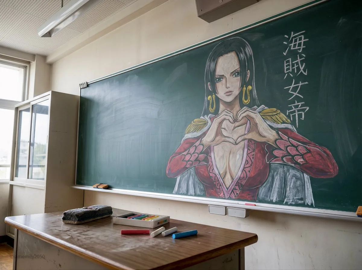 黑板艺术作品-海賊女帝 — After