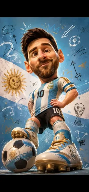 Argentina caricature footballer pixar style