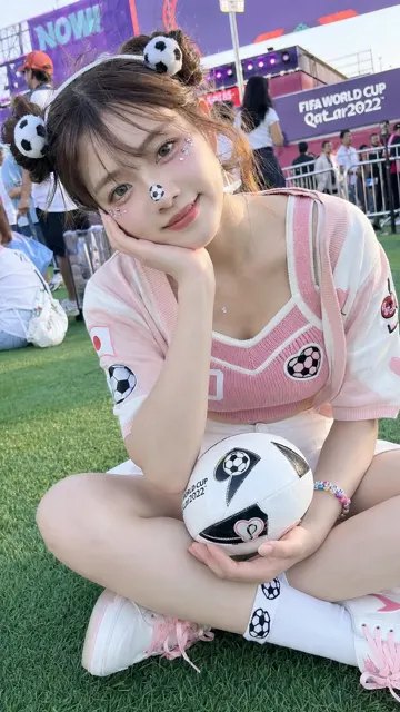 Realistic world cup sweet football babe portrait