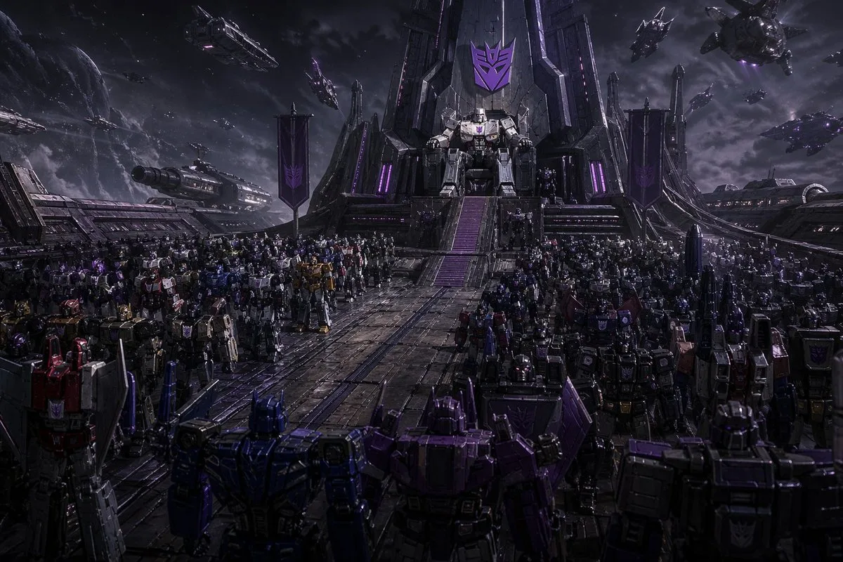 Decepticon alien battleship formation — After