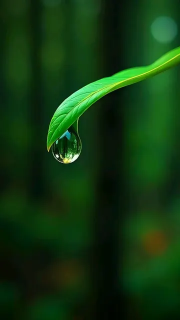Deep forest green dew drop