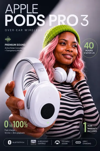 Apple pods pro 3 ecommerce infographic prompt