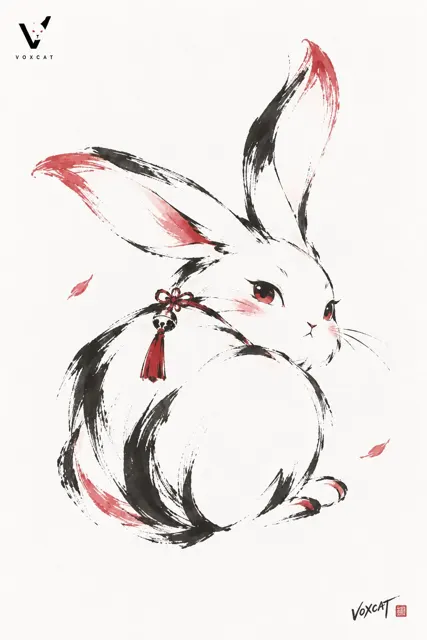 Voxcat style animalization minimalist graphic illustration
