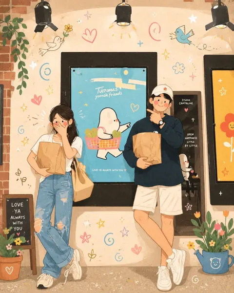 Whimsical korean inspired illustration prompts
