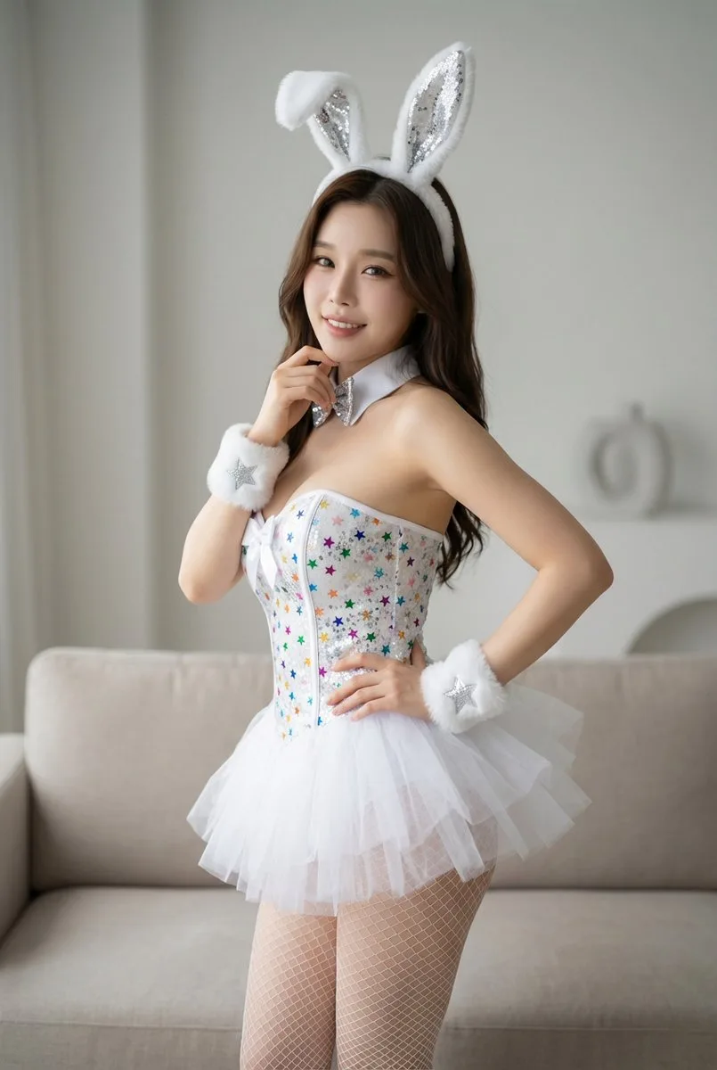 Dreamy silver star bunny girl — Sonra