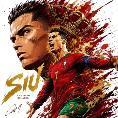 Ultra detailed sports football superstar illustration poster