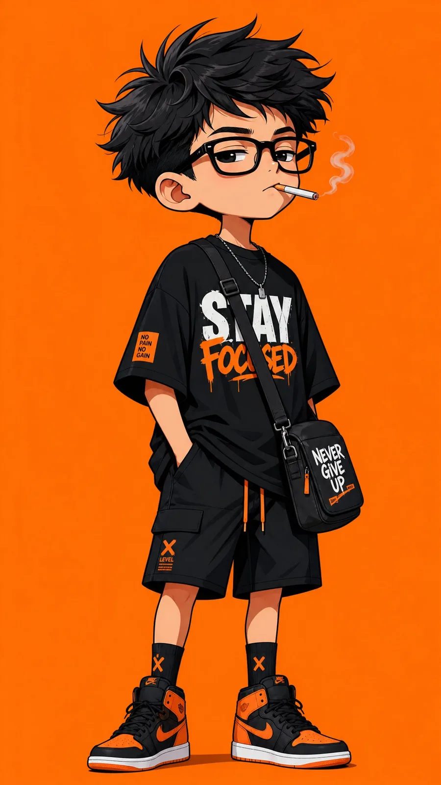 Ultra clean 2d cartoon streetwear chibi boy — Sonra