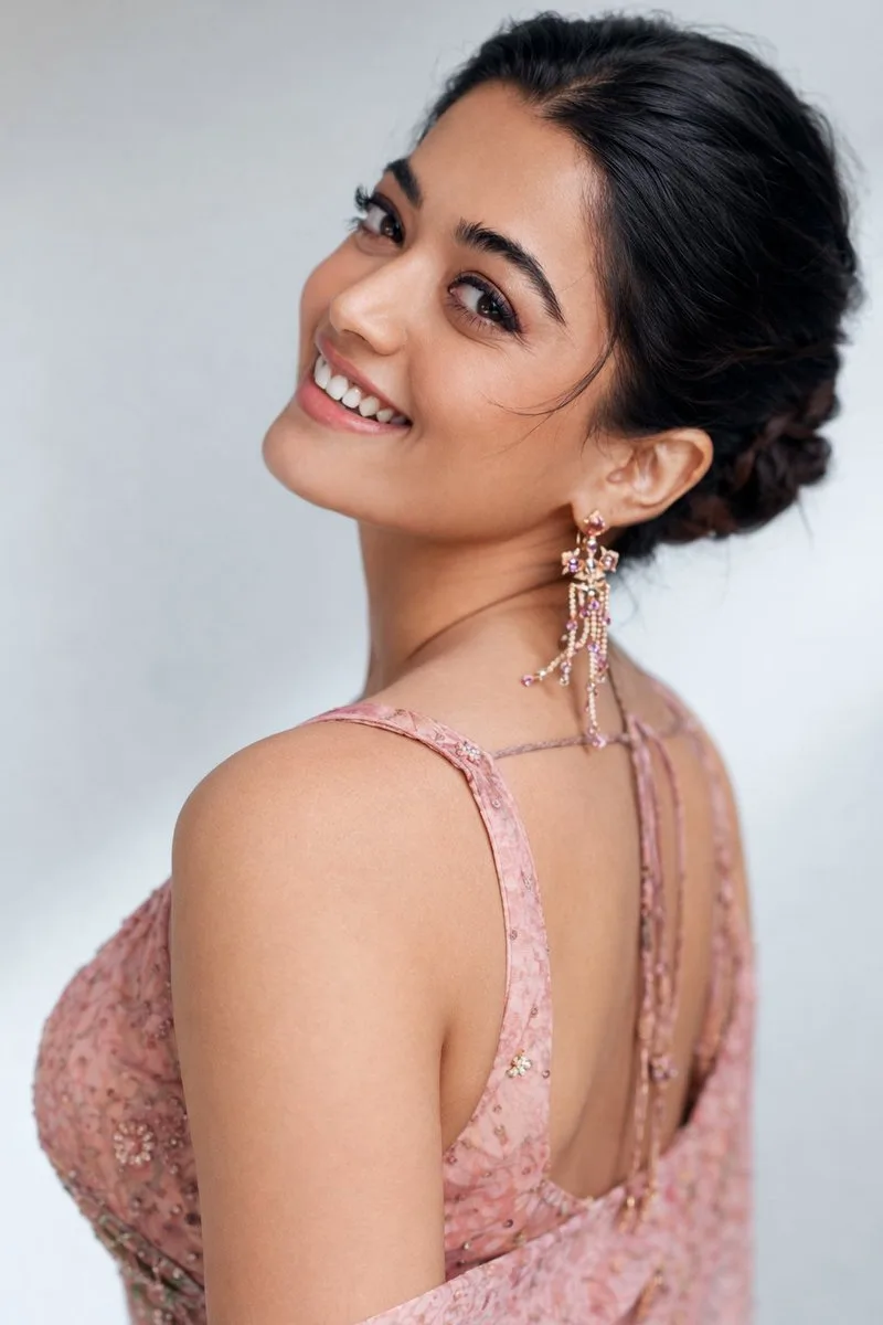 Pastel pink saree portrait — After
