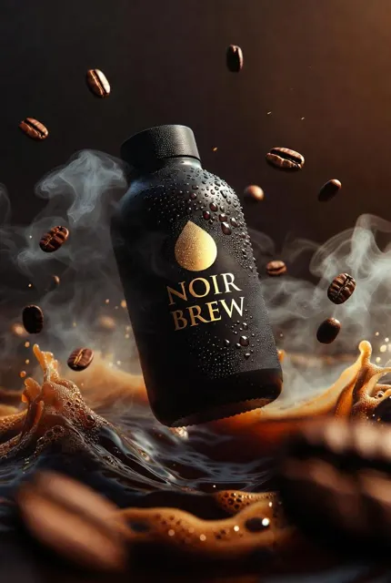 Noir brew bottle steam swirl