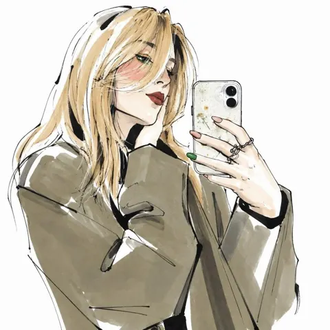 Minimalist high fashion editorial illustration sketch