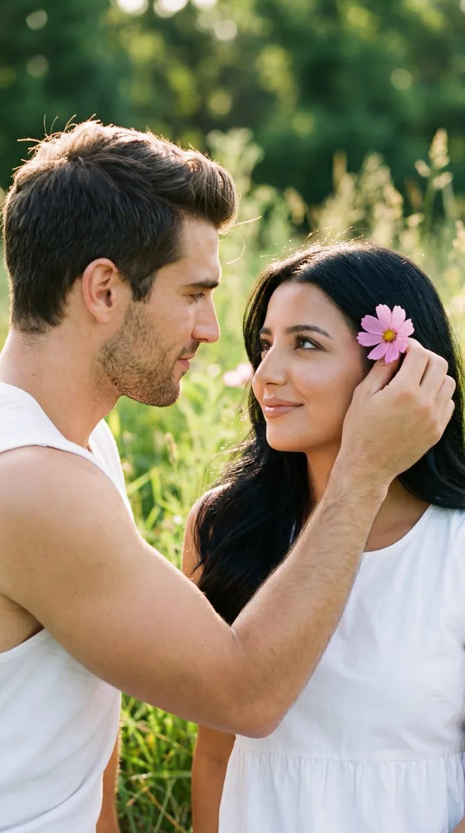 Golden hour flower romance — Sonra