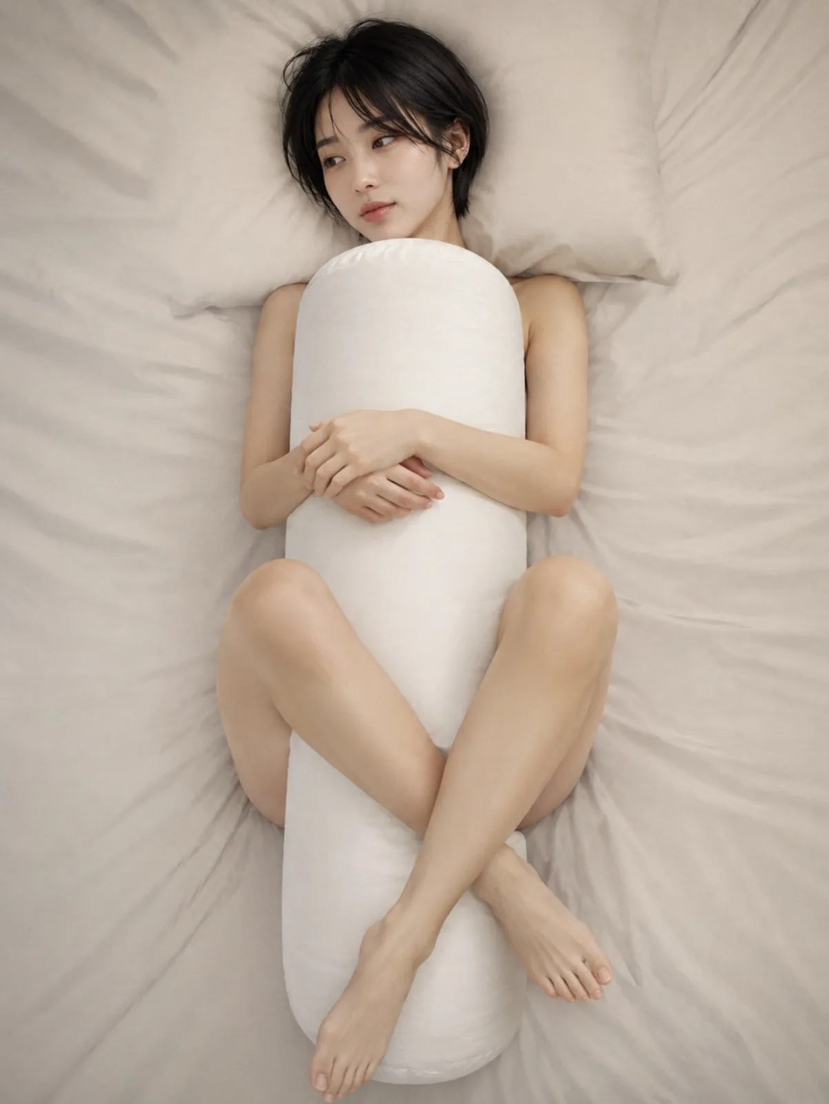 Bedroom bed supine body pillow composition — Sonra