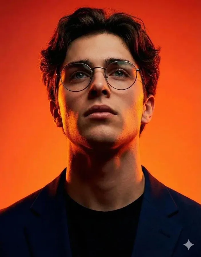 Warm orange intellectual gentleman — After