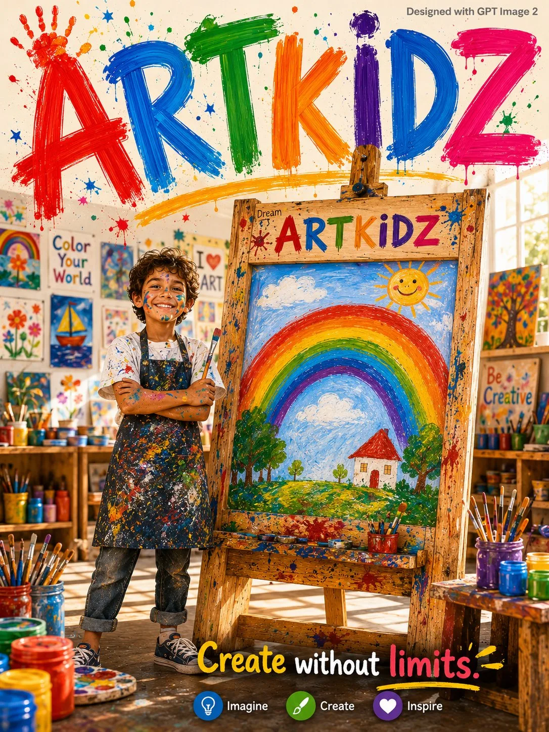 Creative bright kids advertisement poster — After