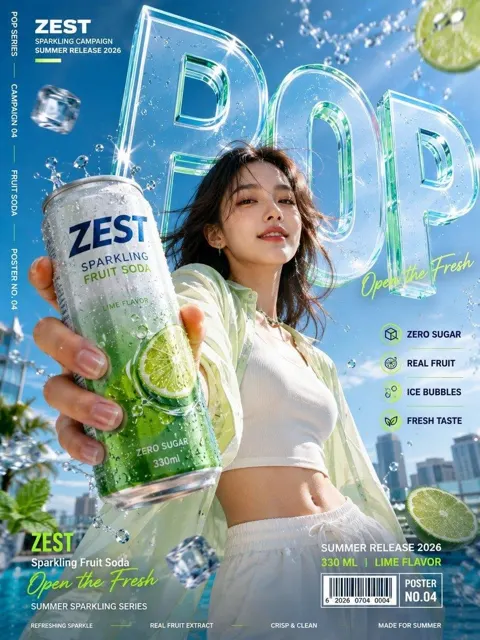 Fictional brand commercial campaign poster