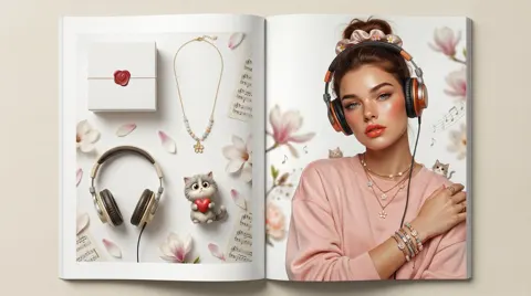 High fashion magazine spread