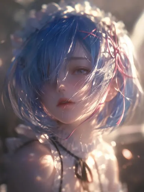 Close up of frieren style ethereal youth