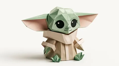 Cute paper craft 3d character design