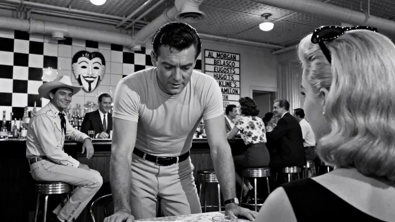 Vintage diner noir encounter — Sonra