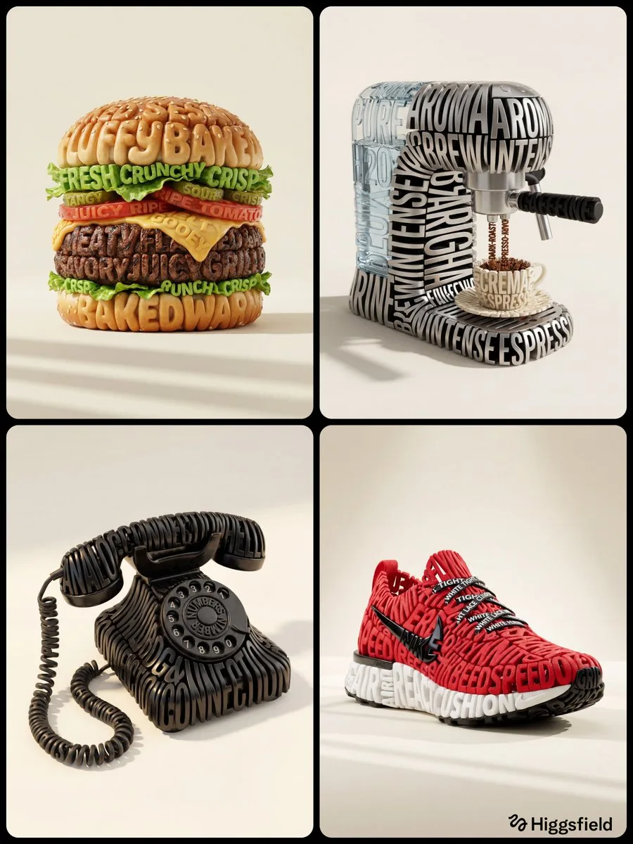 Hyper realistic 3d typographic sculpture — After