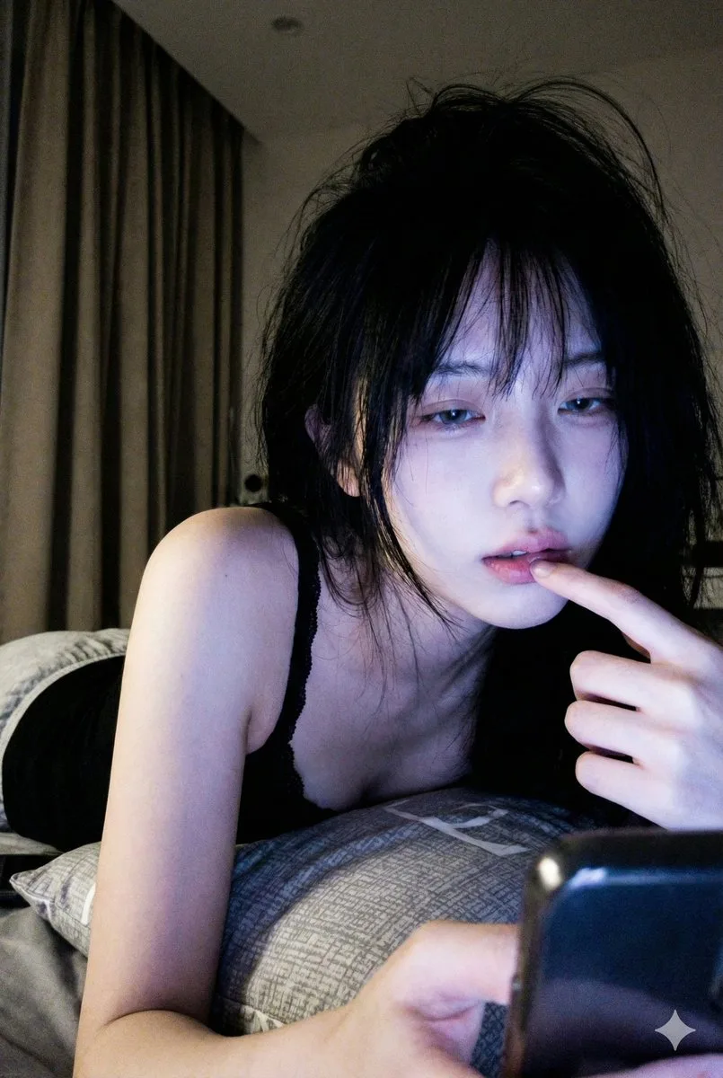Late night lazy purple glow girl — After