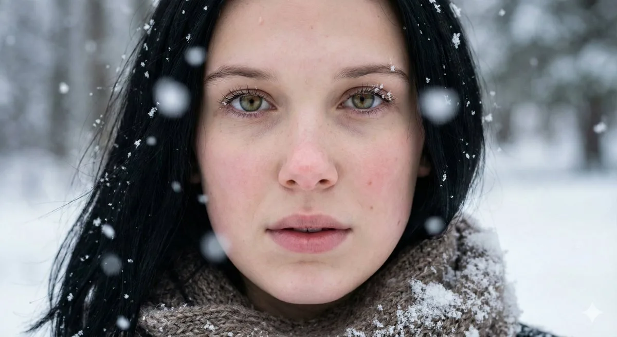 Extreme macro snowy portrait — Sonra