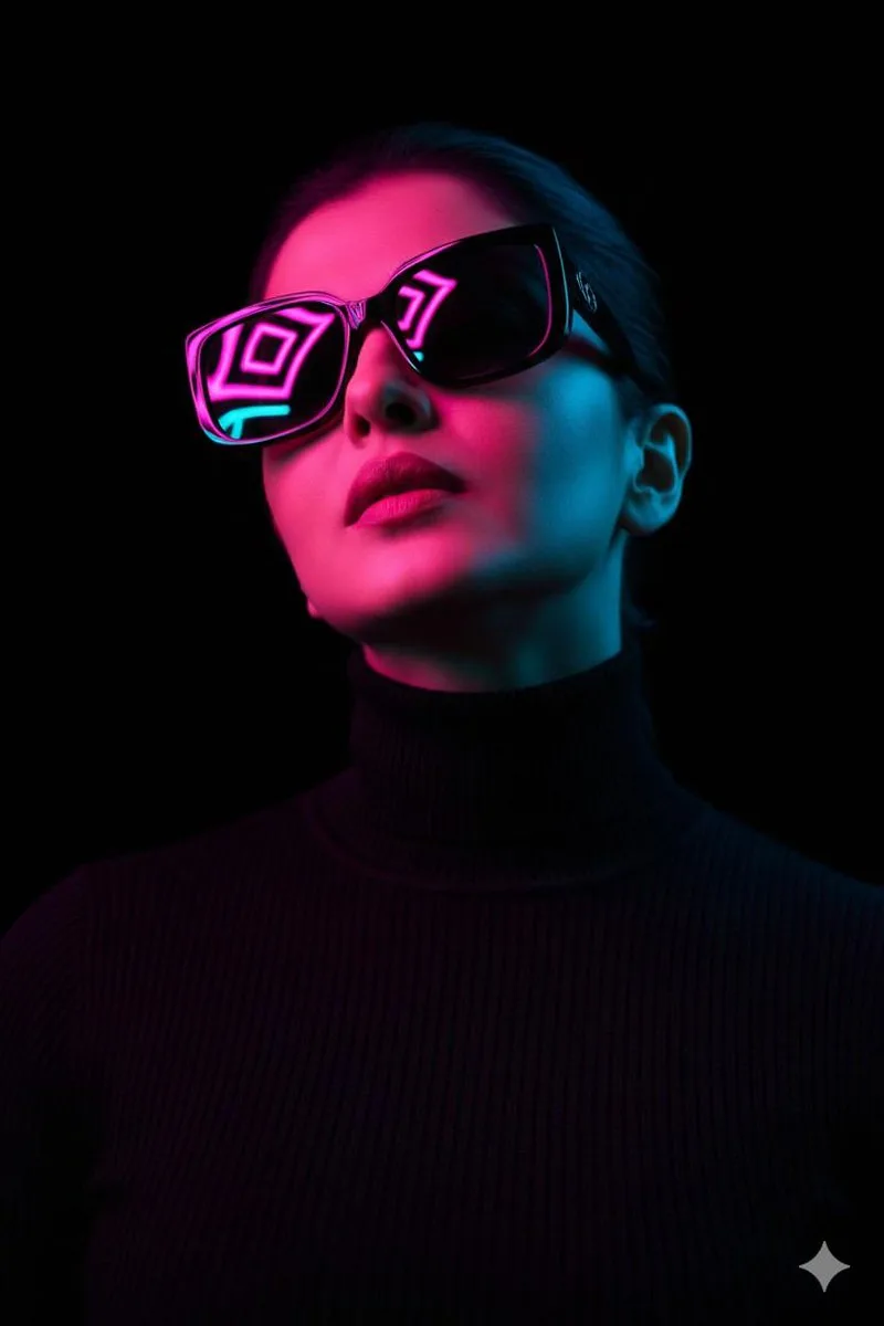 Cyberpunk neon reflective sunglasses — Sonra