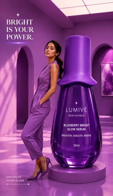 Luxury skincare purple beauty campaign