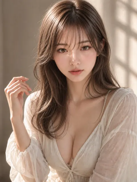 Afternoon light elegant japanese female portrait