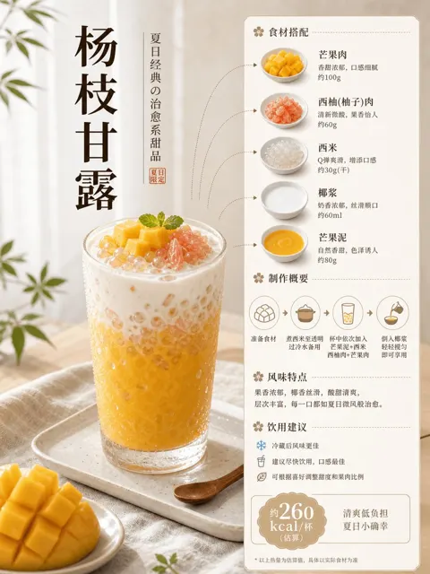 Minimalist japanese style mango sago pomelo poster prompts
