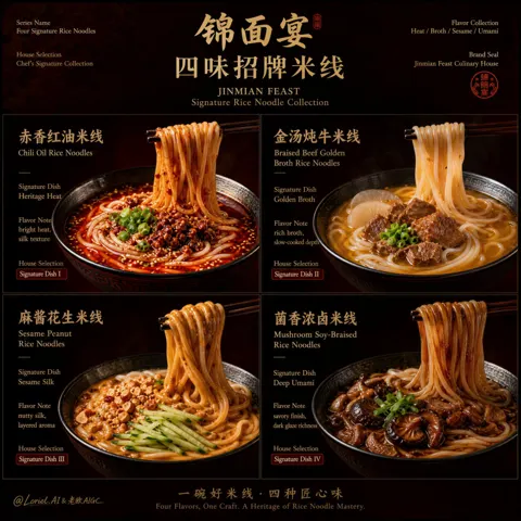 Jinmian feast luxury chinese rice noodle campaign poster