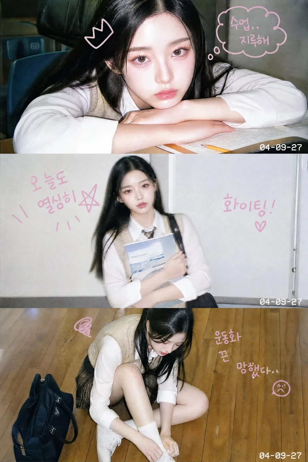Korean 2000s college photo strip — After