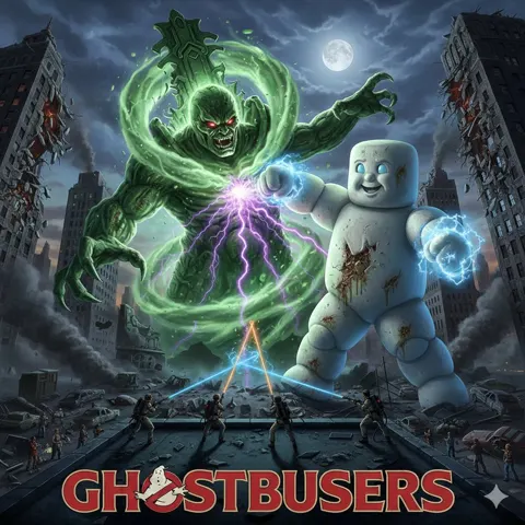 Ghostbusters vs marshmallow man