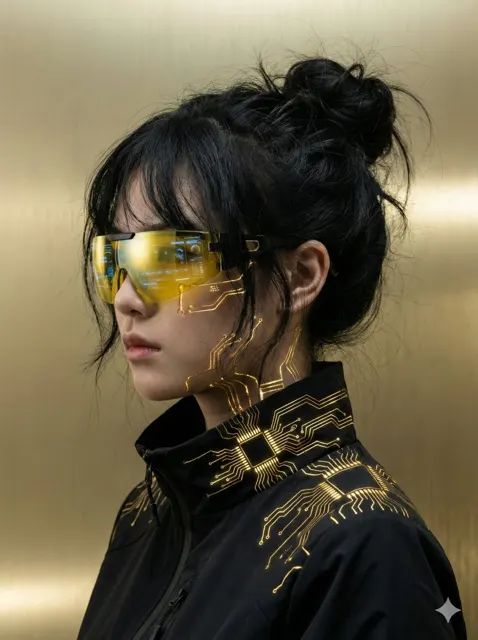 Cyberpunk techwear side profile