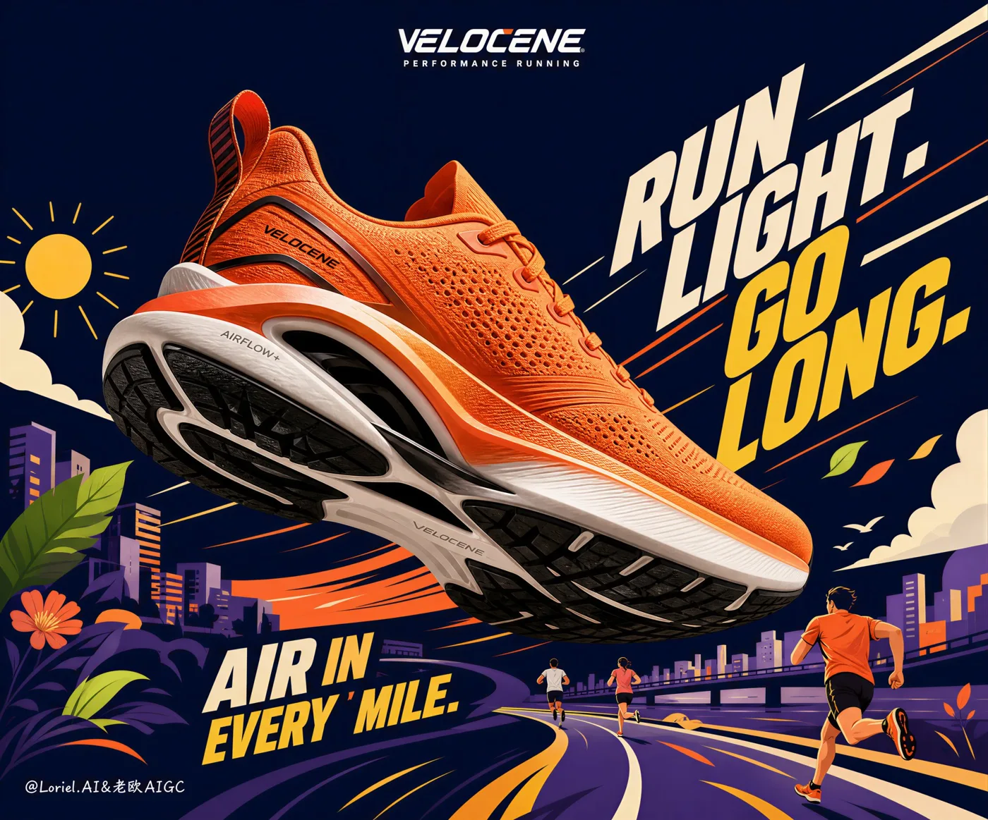 Velocene premium running shoe campaign — After